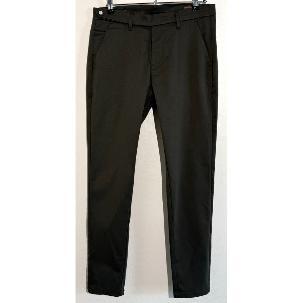 Carbon Live Attractive Pants Men 32 Olive Green Mid Rise Ankle Length Casual